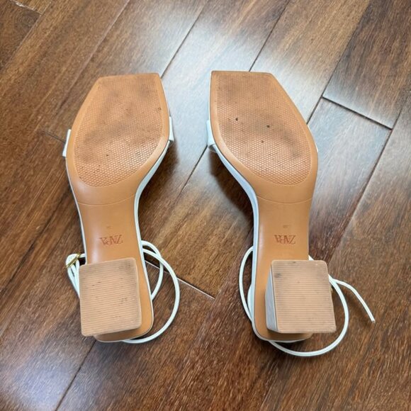 White Zara block sandals with Straps - Size 7.5 - Picture 4 of 5